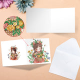 6pcs Diamond Painting Kit Greeting Card, Flower Picking Angel 5D DIY Diamond Handmade Holiday Greeting Card with Envelope, Christmas Gift Congratulation