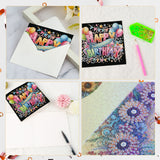 6pcs Diamond Art Painting Kit Greeting Card, Birthday Wishes 5D DIY Special Shape Diamond Greeting Card Creative Gift, Christmas Thanksgiving Greeting Card Congratulation