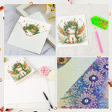 6pcs Diamond Art Painting Set Greeting Card, Green Winged Horse 5D DIY Special Shape Diamond Greeting Card Creative Gifts, Christmas Thanksgiving Greeting Card Congratulation