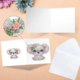 6pcs Diamond Painting Kit Greeting Card, Animal 5D DIY Diamond Handmade Holiday Greeting Card with Envelope, Christmas Gift Congratulation