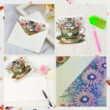 6 pcs Diamond Art Painting Kit Greeting Card, Flower Calf Fine Glitter Greeting Card Gift 5D DIY Special Shape Diamond Card Creative Gift, Holiday Gift Congratulation