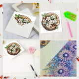 6pcs Diamond Painting Kit Greeting Card, Flower 5D DIY Diamond Handmade Holiday Greeting Card with Envelope, Christmas Gift Congratulation