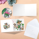 6pcs Diamond Painting Kit Greeting Card, Mushroom Genie 5D DIY Diamond Handmade Holiday Greeting Card with Envelope, Christmas Gift Congratulation
