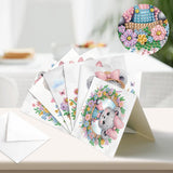 6pcs Diamond Painting Kit Greeting Card, Bow Bear 5D DIY Diamond Handmade Holiday Greeting Card with Envelope, Christmas Gift Congratulation