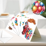 6pcs Diamond Painting Kit Greeting Card, Balloon Truck 5D DIY Diamond Handmade Holiday Greeting Card with Envelope, Christmas Gift Congratulation