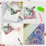 6 pcs Diamond Art Painted Greeting Card, Butterfly Lady 5D DIY Special Shape Diamond Card Creative Gift, Christmas Thanksgiving Greeting Card Congratulation