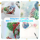 6pcs Diamond Painting Kit Greeting Card, Mermaid 5D DIY Diamond Handmade Holiday Greeting Card with Envelope, Christmas Gift Congratulation