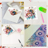 6pcs Diamond Painting Kit Greeting Card, Bee Flower 5D DIY Diamond Handmade Holiday Greeting Card with Envelope, Christmas Gift Congratulation