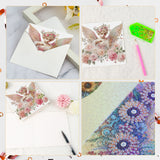 6pcs Diamond Art Painting Kit Greeting Card, Pale Pink Angel 5D DIY Special Shape Diamond Greeting Card Creative Gift, Christmas Thanksgiving Greeting Card Congratulation