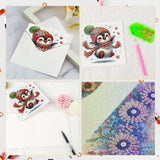 6 pcs Diamond Art Painted Greeting Card, Temperament Wave Pious Lady 5D DIY Special Shape Diamond Card Creative Gift, Christmas Thanksgiving Greeting Card Congratulation