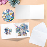 6pcs Diamond Painting Kit Greeting Card, Flower Gnome 5D DIY Diamond Handmade Holiday Greeting Card with Envelope, Christmas Gift Congratulation