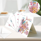 6pcs Diamond Painting Kit Greeting Card, Castle Balloon 5D DIY Diamond Handmade Holiday Greeting Card with Envelope, Christmas Gift Congratulation