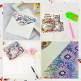 6 Pieces Diamond Art Painted Greeting Cards, Flower Basket Gift Butterfly 5D DIY Special Shape Diamond Card Creative Gifts, Christmas Thanksgiving Greeting Card Congratulation