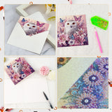 6 pcs Diamond Art Painted Greeting Card, Squirrel 5D DIY Special Shape Diamond Card Creative Gift, Christmas Thanksgiving Greeting Card Congratulation