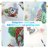 6pcs Diamond Painting Kit Greeting Card, Dinosaur 5D DIY Diamond Handmade Holiday Greeting Card with Envelope, Christmas Gift Congratulation