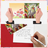8 pcs Diamond Art Painted Greeting Card, Colorful Flower Birdie 5D DIY Special Shape Diamond Card Creative Gift, Christmas Thanksgiving Greeting Card Congratulation