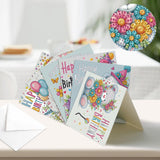 6pcs Diamond Painting Kit Greeting Card, Birthday Bear 5D DIY Diamond Handmade Holiday Greeting Card with Envelope, Christmas Gift Congratulation