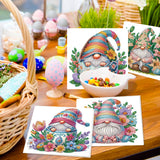6pcs Diamond Art Painting Kit Greeting Card, Gnome 5D DIY Diamond Handmade Holiday Greeting Card with Envelope, Christmas Gift Congratulation