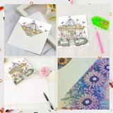6pcs Diamond Painting Kit Greeting Card, Carousel 5D DIY Diamond Handmade Holiday Greeting Card with Envelope, Christmas Gift Congratulation