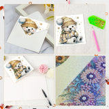 6 pcs Diamond Art Painted Greeting Card, Chocolate Cake 5D DIY Special Shape Diamond Card Creative Gifts, Christmas Thanksgiving Greeting Card Congratulation