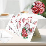 6pcs Diamond Painting Kit Greeting Card, Love Bunny 5D DIY Diamond Handmade Holiday Greeting Card with Envelope, Christmas Gift Congratulation
