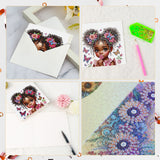 6 pcs Diamond Art Painted Greeting Card, Sun Moon Side by Side 5D DIY Special Shape Diamond Card Creative Gift, Christmas Thanksgiving Greeting Card Congratulation