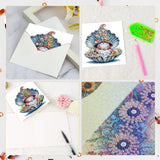 6pcs Diamond Art Painting Set Greeting Cards, Sea Life Gnomes 5D DIY Special Shape Diamond Greeting Cards Creative Gifts, Christmas Thanksgiving Greeting Cards Congratulation