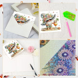 6pcs Diamond Art Painting Set Greeting Card, Fashion Seaside Gnome 5D DIY Special Shape Diamond Greeting Card Creative Gifts, Christmas Thanksgiving Greeting Card Congratulations