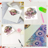 6pcs Diamond Painting Kit Greeting Card with Bow Hat 5D DIY Diamond Handmade Holiday Greeting Card with Envelope, Christmas Gift Congratulation