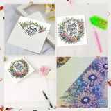 6pcs Diamond Painting Kit Greeting Card, Cross Flower 5D DIY Diamond Handmade Holiday Greeting Card with Envelope, Christmas Gift Congratulations