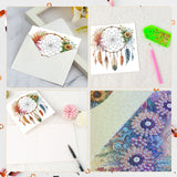 6pcs Diamond Art Painting Set Greeting Card, Colourful Dreamcatcher 5D DIY Special Shape Diamond Greeting Card Creative Gifts, Christmas Thanksgiving Greeting Card Congratulation