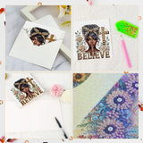 6 pcs Diamond Art Painted Greeting Card, Green Butterfly Genie 5D DIY Special Shape Diamond Card Creative Gift, Christmas Thanksgiving Greeting Card Congratulation