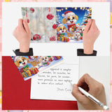 8 pcs Diamond Art Painted Greeting Card, Santa Gift Puppy 5D DIY Special Shape Diamond Card Creative Gift, Christmas Thanksgiving Greeting Card Congratulation