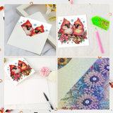 6pcs Diamond Art Painting Set Greeting Card, Joyful Birdie 5D DIY Special Shape Diamond Greeting Card Creative Gifts, Christmas Thanksgiving Day Greeting Card Congratulation