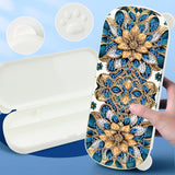 DIY Diamond Painting Stationery Box Kit|Blue Yellow Flowers