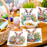 6pcs Diamond Painting Kit Greeting Card, Rabbit 5D DIY Diamond Handmade Holiday Greeting Card with Envelope, Christmas Gift Congratulations
