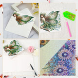 6 pcs Diamond Art Painted Greeting Card, Coffee Cup Kitten 5D DIY Special Shape Diamond Card Creative Gift, Christmas Thanksgiving Greeting Card Congratulation