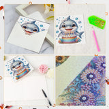 6pcs Diamond Art Painting Kit Greeting Card, Dolphin Birthday Cake 5D DIY Special Shape Diamond Greeting Card Creative Gift, Christmas Thanksgiving Greeting Card Congratulation