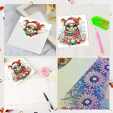 6 pcs Diamond Art Painted Greeting Card, Christmas Cow Mouse 5D DIY Special Shape Diamond Card Creative Gift, Christmas Thanksgiving Greeting Card Congratulation