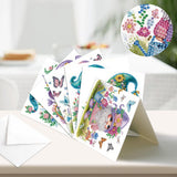 6pcs Diamond Painting Kit Greeting Card, Happy Gnome 5D DIY Diamond Handmade Holiday Greeting Card with Envelope, Christmas Gift Congratulation