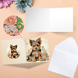 6pcs Diamond Painting Kit Greeting Card, Puppy 5D DIY Diamond Handmade Holiday Greeting Card with Envelope, Christmas Gift Congratulation