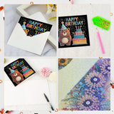 6pcs Diamond Art Painting Kit Greeting Card, Crocodile Elephant etc Birthday Party 5D DIY Special Shape Diamond Greeting Card Creative Gift, Christmas Thanksgiving Greeting Card Congratulation