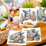 6pcs Diamond Painting Kit Greeting Card, Rabbit 5D DIY Diamond Handmade Holiday Greeting Card with Envelope, Christmas Gift Congratulations