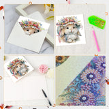 6pcs Diamond Art Painting Set Greeting Card, Basket Bunny 5D DIY Special Shape Diamond Greeting Card Creative Gifts, Christmas Thanksgiving Greeting Card Congratulation