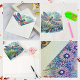 6pcs Diamond Art Painting Kit Greeting Card, Dragonfly 5D DIY Special Shape Diamond Greeting Card Creative Gifts, Christmas Thanksgiving Greeting Card Congratulation
