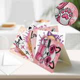 6pcs Diamond Painting Kit Greeting Card, Puppy 5D DIY Diamond Handmade Holiday Greeting Card with Envelope, Christmas Gift Congratulation
