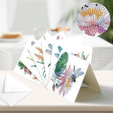 6pcs Diamond Painting Kit Greeting Card, Dragonfly Lotus 5D DIY Diamond Handmade Holiday Greeting Card with Envelope, Christmas Gift Congratulation
