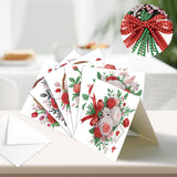 6pcs Diamond Painting Kit Greeting Card, Rose Bouquet 5D DIY Diamond Handmade Holiday Greeting Card with Envelope, Christmas Gift Congratulation