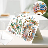 6pcs Diamond Painting Kit Greeting Card, Owl 5D DIY Diamond Handmade Holiday Greeting Card with Envelope, Christmas Gift Congratulation
