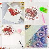 6 pcs Diamond Art Painted Greeting Card, Candle Fawn 5D DIY Special Shape Diamond Card Creative Gift, Christmas Thanksgiving Greeting Card Congratulation